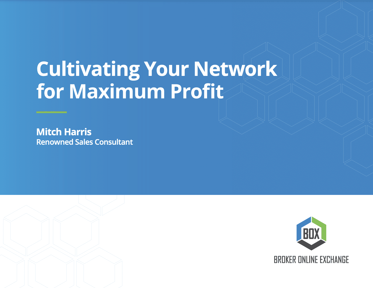Cultivate Your Network
