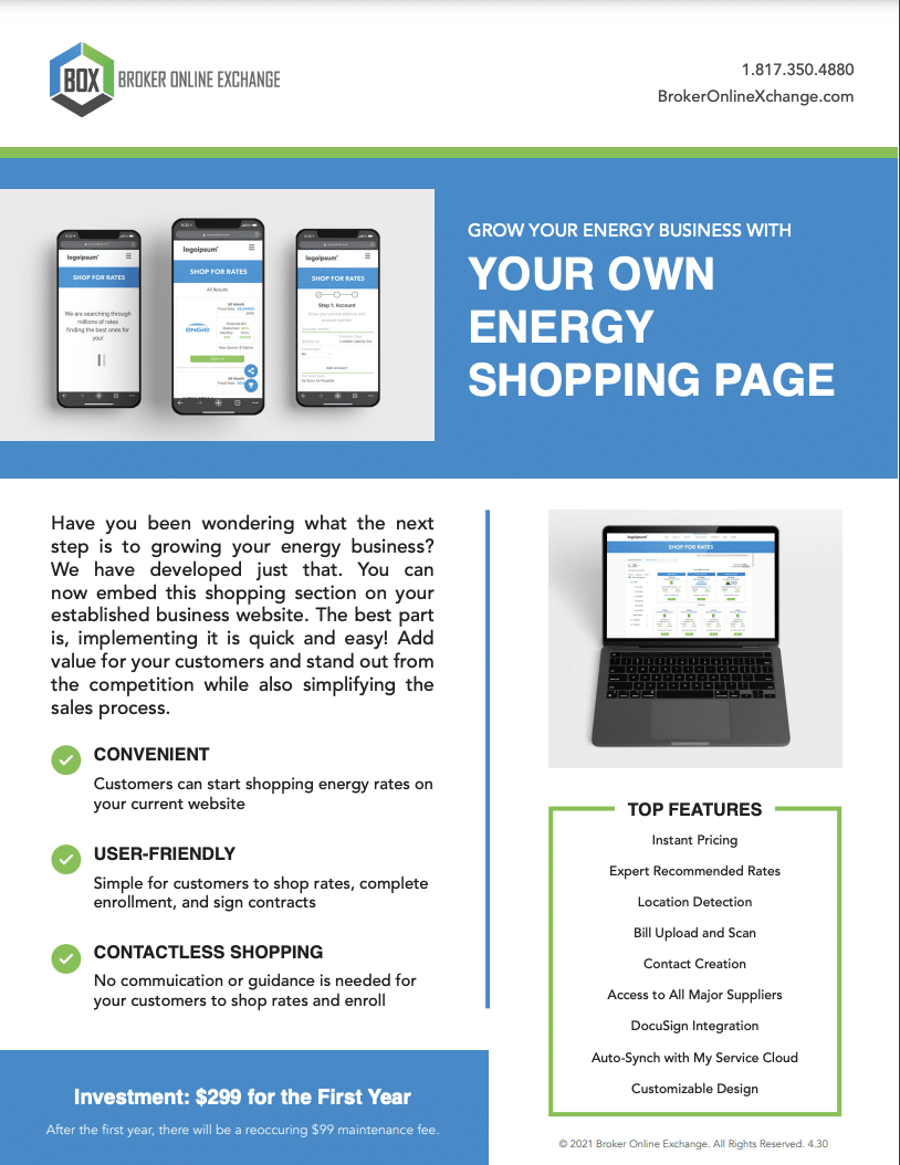 Energy Shopping Page